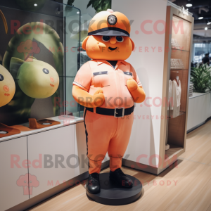 Peach Police Officer maskot...