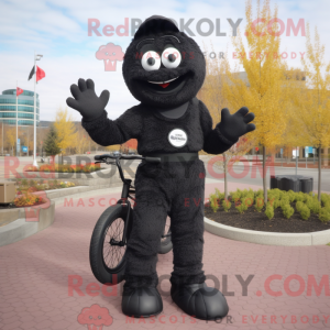 Sort Unicyclist maskot...