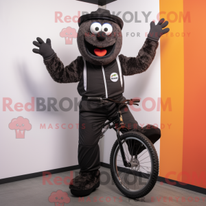 Sort Unicyclist maskot...