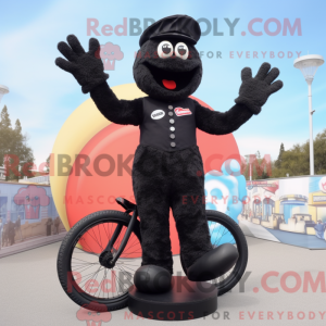 Sort Unicyclist maskot...