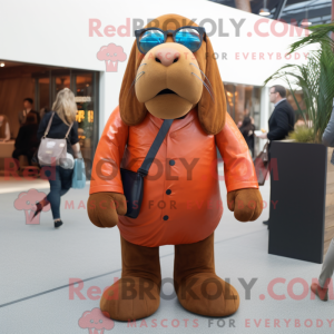 Rust Walrus mascot costume...