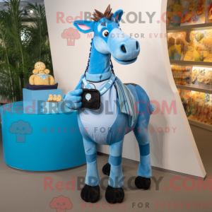 Sky Blue Okapi mascot...
