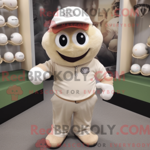 Beige golfbold maskot...