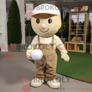 Beige Golf Ball mascot...