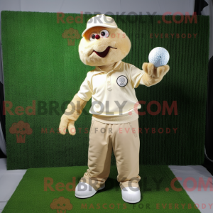 Beige Golf Ball mascot...