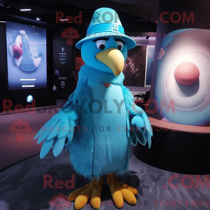 Cyan Eagle mascot costume...