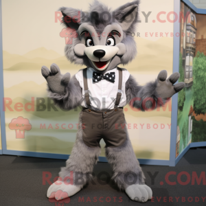 Grå varulv maskot kostume...