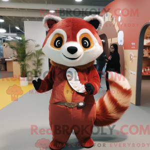 Brun rød panda maskot...