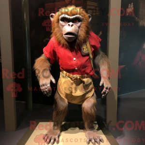 Rust Baboon mascot costume...