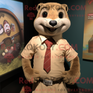 Tan Mongoose mascot costume...