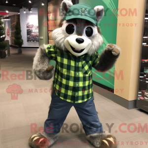 Green Raccoon mascot...