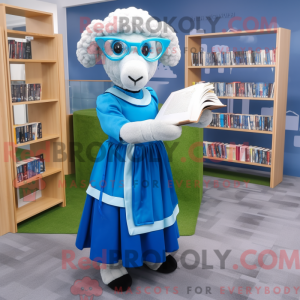 Blå får maskot kostume...