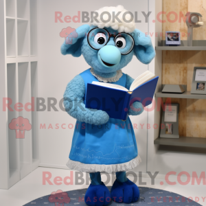 Blå får maskot kostume...
