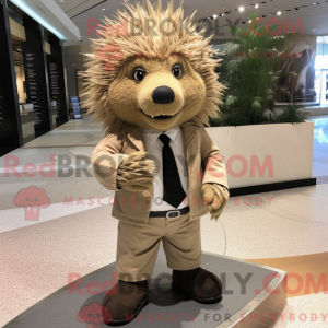 Beige Porcupine mascot...