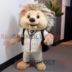 Mascotte de porc-épic beige...