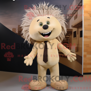 Beige Porcupine mascot...