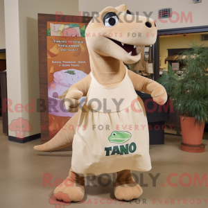 Tan Tyrannosaurus maskot...
