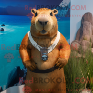 Brun Capybara maskot...