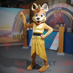 Gold Gazelle mascot costume...