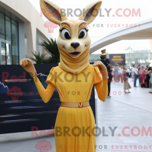 Gold Gazelle mascot costume...