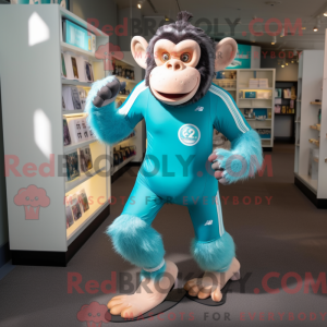 Teal Chimpanzee mascot...
