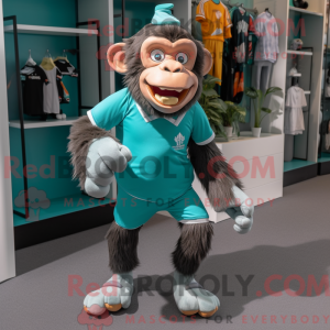 Teal Chimpanzee mascot...