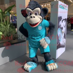 Teal Chimpanzee mascot...