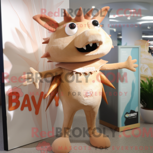 Tan Ray mascot costume...
