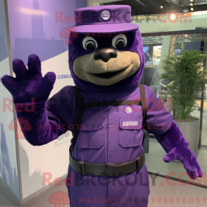 Purple Navy Seal mascot...