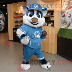 Blue Badger maskot kostume...