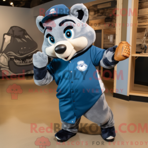 Blue Badger mascot costume...