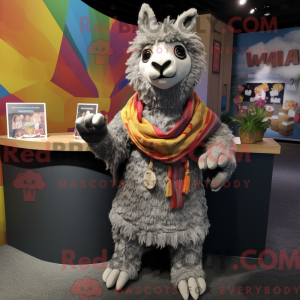 Grå lama maskot kostume...