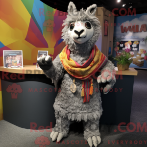 Gray Llama mascot costume...