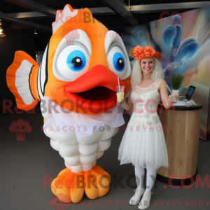 Cream Clown Fish mascot...