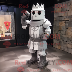 Gray Medieval Knight mascot...