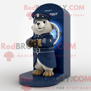 Navy Marmot maskot kostume...