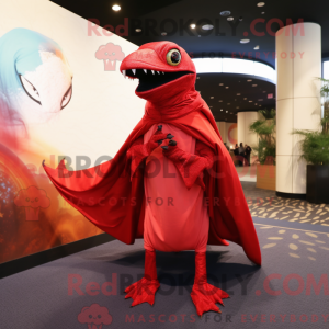 Rød Dimorphodon maskot...
