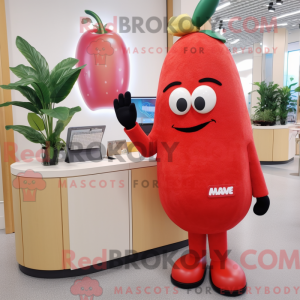 Rød Mango-maskotdraktfigur...