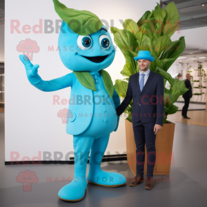 Sky Blue Beanstalk maskot...