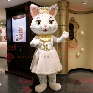 Cream Cat mascot costume...