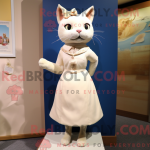 Cream Cat mascot costume...