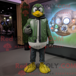 Grøn Penguin maskot kostume...