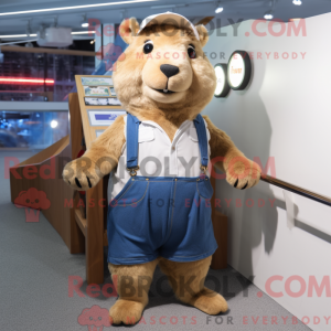 Beige Capybara mascot...