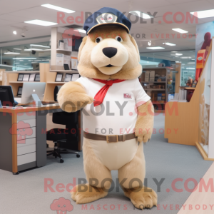 Beige Capybara mascot...