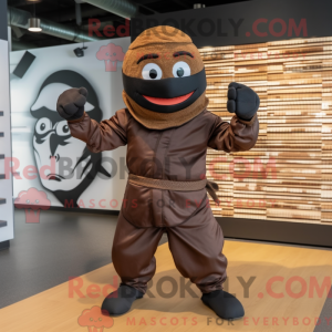 Bruin Ninja-mascottekostuum...