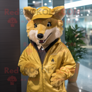 Gold Dingo maskot kostume...