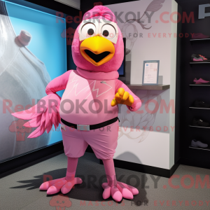 Pink Pigeon mascot costume...