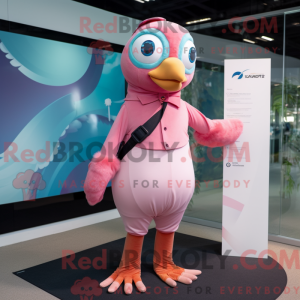 Pink Pigeon mascot costume...