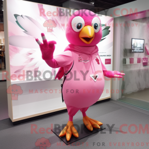Pink Pigeon mascot costume...