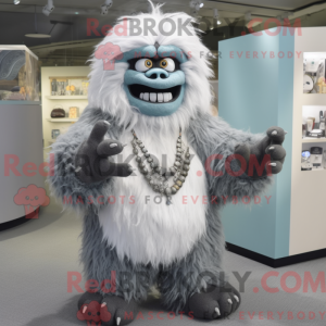 Grå Yeti-maskotdraktfigur...